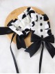 Bowknot Black White Milk Cow Sweet Lolita Short Plush Headband