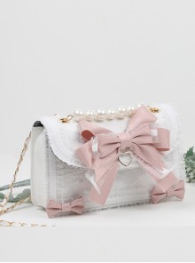 Ruffle Lace Handbag Bowknot Pearl Sweet Lolita Shoulder Bag