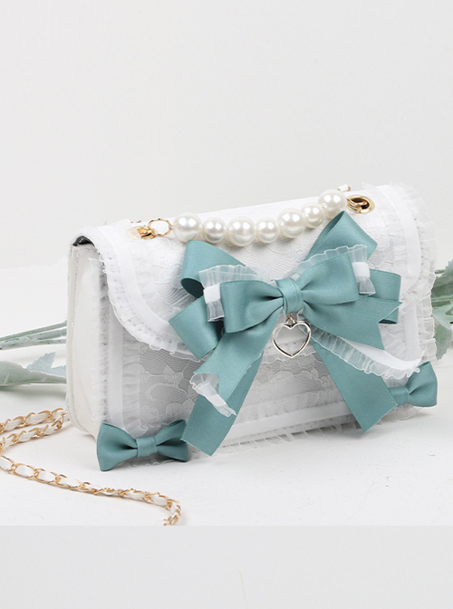 Ruffle Lace Handbag Bowknot Pearl Sweet Lolita Shoulder Bag