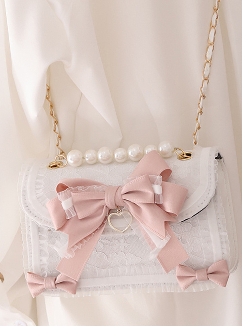 Ruffle Lace Handbag Bowknot Pearl Sweet Lolita Shoulder Bag