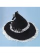 Sweet Hot Girl Bowknot White Lace Halloween Gothic Lolita Black Witch Hat