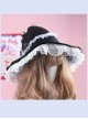 Sweet Hot Girl Bowknot White Lace Halloween Gothic Lolita Black Witch Hat