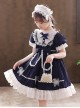 Pure Color Big Bowknot White Lace Children Sweet Lolita Kids Short Sleeve Dress