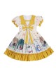 Cute Bunny Printing Retro Navy Style Collar Children Sweet Lolita Short Sleeve Dress