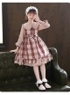 Doll Collar Bowknot Children School Lolita Kids Plaid Long Sleeve Dress