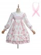 Ranch Story Series OP Cute Cat Paw Printing Sweet Lolita Multicolor Long Sleeve Dress