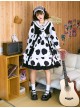 Ranch Story Series OP Cute Cat Paw Printing Sweet Lolita Multicolor Long Sleeve Dress