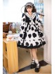 Ranch Story Series OP Cute Cat Paw Printing Sweet Lolita Multicolor Long Sleeve Dress