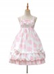 Ranch Story Series JSK Cute Cat Paw Printing Sweet Lolita Multicolor Sling Dress