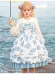 Ranch Story Series JSK Cute Cat Paw Printing Sweet Lolita Multicolor Sling Dress