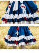 Doll Collar Lovely Long Ear Rabbit Bowknot Children Sweet Lolita Kids Blue Velour Long Sleeve Dress