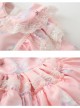 White Lace Cute Carousel Printing Children Sweet Lolita Princess Dress Kids Pink Long Sleeve Dress
