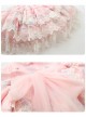 White Lace Cute Carousel Printing Children Sweet Lolita Princess Dress Kids Pink Long Sleeve Dress