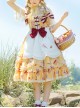 A Little Sparrow Series Pastoral Style Cute Printing Sweet Lolita Yellow Sling Dress