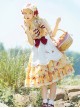 A Little Sparrow Series Pastoral Style Cute Printing Sweet Lolita Yellow Sling Dress