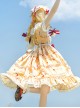 A Little Sparrow Series Pastoral Style Cute Printing Sweet Lolita Yellow Sling Dress