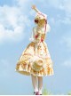 A Little Sparrow Series Pastoral Style Cute Printing Sweet Lolita Yellow Sling Dress