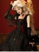 Floating Moon Dark Night Series JSK Dark Night Black Organza Gothic Lolita Sling Dress