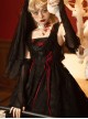 Floating Moon Dark Night Series JSK Dark Night Black Organza Gothic Lolita Sling Dress