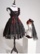 Floating Moon Dark Night Series JSK Dark Night Black Organza Gothic Lolita Sling Dress