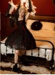 Floating Moon Dark Night Series JSK Dark Night Black Organza Gothic Lolita Sling Dress