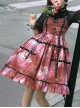 Bomb Strawberry Series JSK Sweet Hot Girl Strawberry Printing Sweet Lolita Red Sling Dress