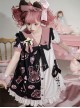 Strawberry Bear Series OP Cute Printed Stitching Sweet Lolita Short Sleeve Dress