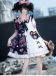 Strawberry Bear Series OP Cute Printed Stitching Sweet Lolita Short Sleeve Dress