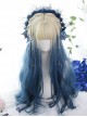 Natural Blue Gentle Gradient Long Curly Wig Classic Lolita Wigs