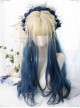 Natural Blue Gentle Gradient Long Curly Wig Classic Lolita Wigs