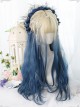 Natural Blue Gentle Gradient Long Curly Wig Classic Lolita Wigs