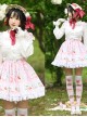 Peach Printed Ruffle White Lace Sweet Lolita Pink Sling Skirt