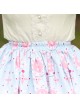 Cute Cake Printing Sweet Lolita Ruffle White Lace Light Blue Skirt