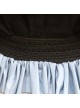 Retro Flowers Printing Classic Lolita Black Lace Blue Skirt