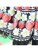 Red Strawberry White Flowers Printing Sweet Lolita Cute Lace Black Skirt