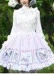 Gentle Butterfly Printing Classic Lolita White Lace Purple Skirt