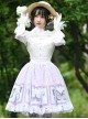 Gentle Butterfly Printing Classic Lolita White Lace Purple Skirt