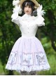 Gentle Butterfly Printing Classic Lolita White Lace Purple Skirt