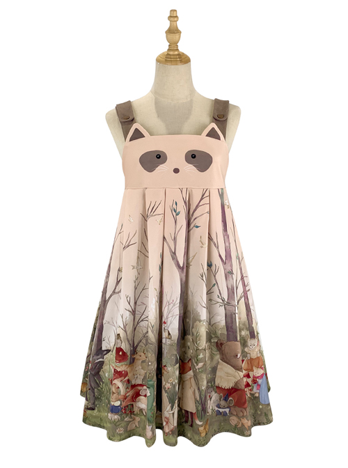Little Raccoon Series JSK Autumn Winter High Waist Sweet Lolita Sling Dress