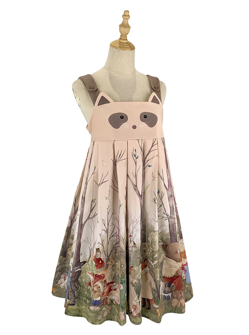 Little Raccoon Series JSK Autumn Winter High Waist Sweet Lolita Sling Dress