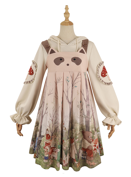 Little Raccoon Series JSK Autumn Winter High Waist Sweet Lolita Sling Dress