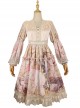 Beginning Of Sun And Moon Series OP Vintage Printing Elegant Classic Lolita Long Sleeve Dress