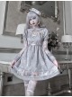 Rose Funeral Series White Gothic Lolita Dirty Dyed Jacquard Cute Doll Collar Long Sleeve Dress