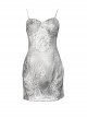 Rose Funeral Series White Gothic Dirty Dyed Heavy Workmanship Lace Hollow Gray Bottoming Sling Dress