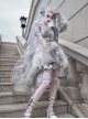 Rose Funeral Series White Gothic Lolita Dirty Dyed Heavy Workmanship Lace Halloween Court Classic Gray Dress