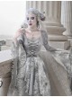 Rose Funeral Series White Gothic Lolita Dirty Dyed Heavy Workmanship Lace Halloween Court Classic Gray Dress