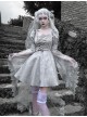 Rose Funeral Series White Gothic Lolita Dirty Dyed Heavy Workmanship Lace Halloween Court Classic Gray Dress