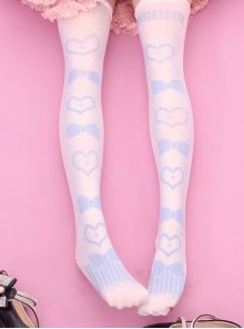 Heart And Bowknot Printing Sweet Lolita Stockings