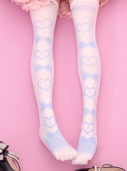 Heart And Bowknot Printing Sweet Lolita Stockings