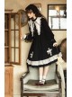 Cross Temple Series OP Pure Color Cotton Halloween Simplicity Gothic Lolita Black Long Sleeve Dress